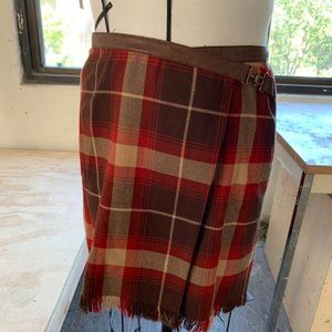 Scottish Plaid Wool wrap skirt